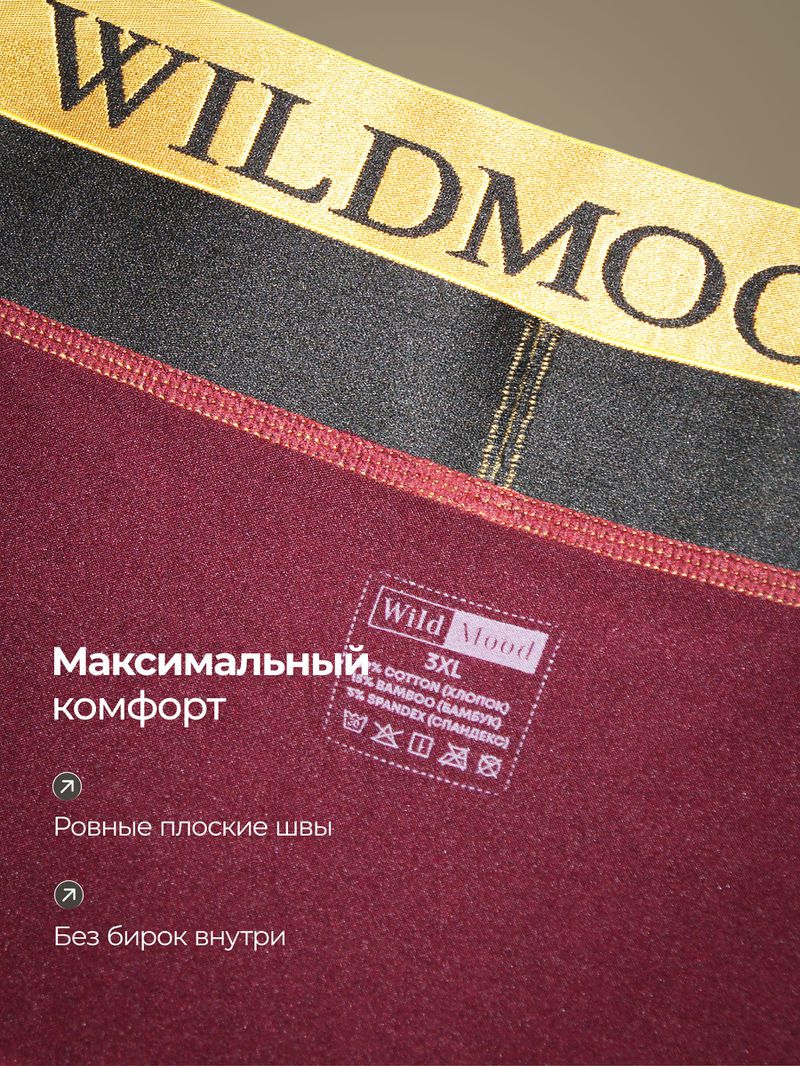Трусы мужские боксеры комплект бесшовные WildMood, 4XL(50-52), 4шт.